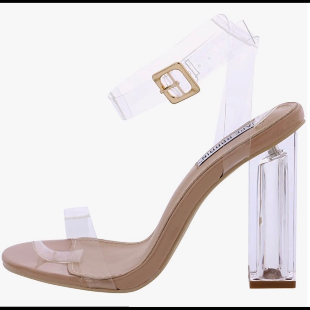 Clear Chunky Strappy Heel